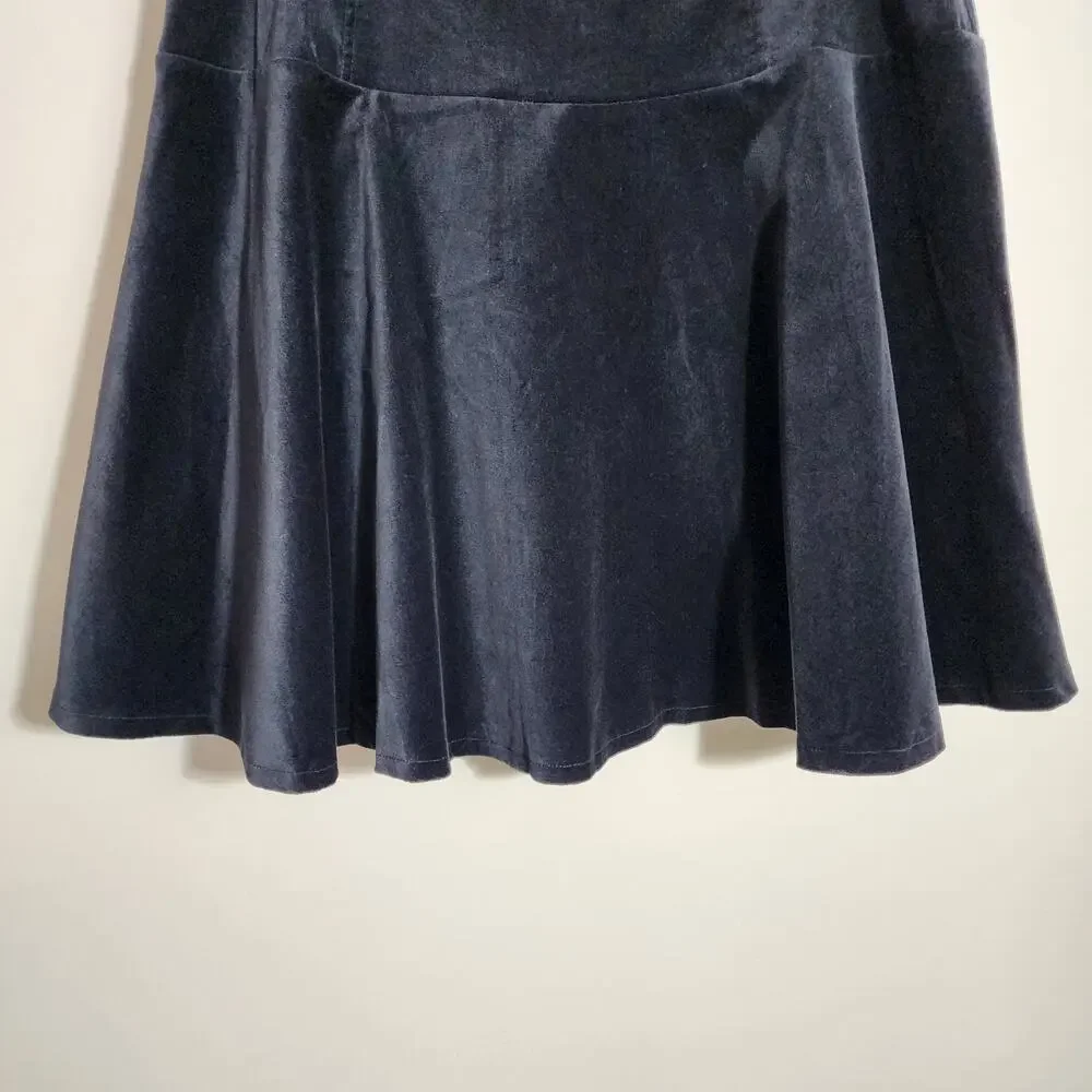 To the Max NWT black‎ velvet to the knees lined flare skirt woman's size 10